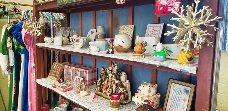 Housewares available at the Makiki Christian Church Thrift Shop